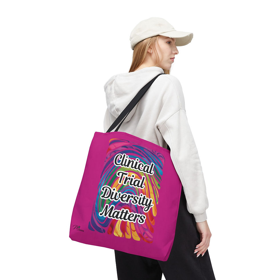 Thumbnail: Clinical Trial Diversity Matters Tote Bag, Rainbow/Pink, 13x13 16x16 18x18