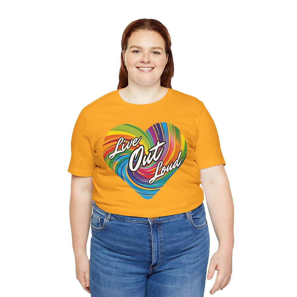 Thumbnail: Live OUT Loud Heart Unisex Tee, Inspirational, Diversity, Inclusive, PRIDE