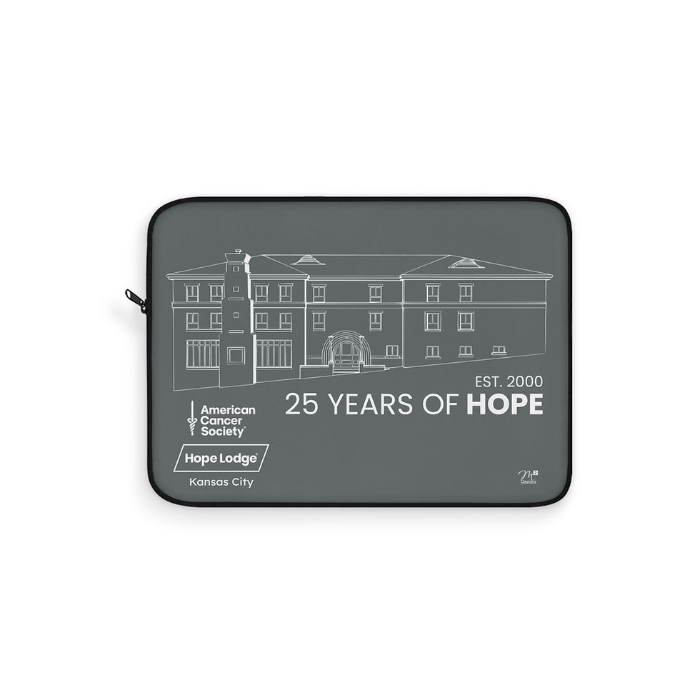 Thumbnail: Grey Tablet Sleeve, Hope Lodge Kansas City 25 Years of Hope, White Design