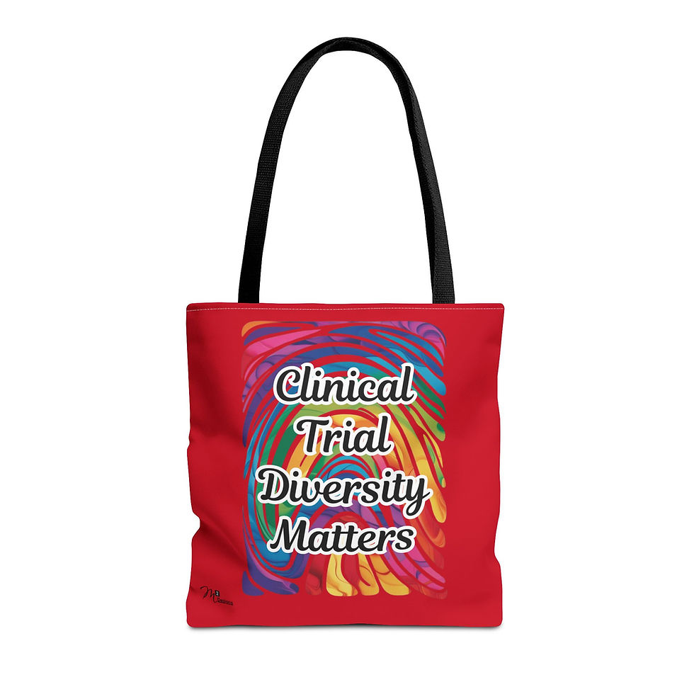 Thumbnail: Clinical Trial Diversity Matters Tote Bag, Rainbow/Red, 13x13 16x16 18x18