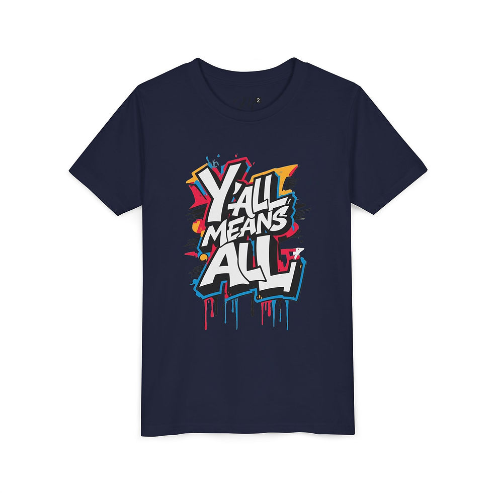 Thumbnail: Y’all Means All Youth Short Sleeve T-Shirt, Graffiti, Inclusive Apparel for Kids