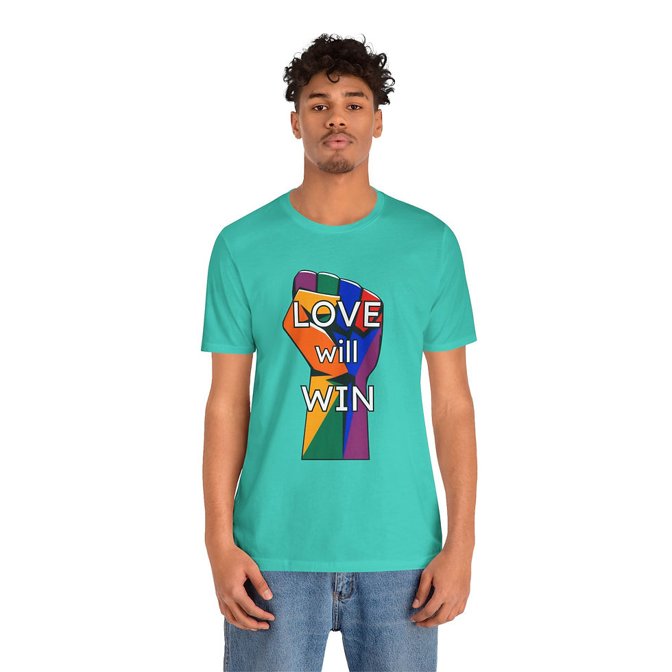 Thumbnail: Love will Win resist fist Unisex Tee, Inspirational, Diversity, Inclusive, PRIDE