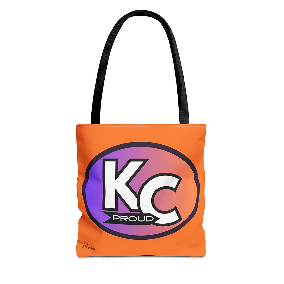 Thumbnail: KC Proud (purple to orange oval) Tote Bag, Orange 13x13, 16x16, 18x18 