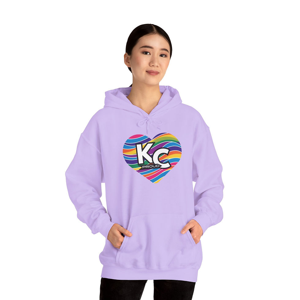 Thumbnail: KC Proud rainbow wave heart Unisex hoodie, Diversity, Inclusive, PRIDE 