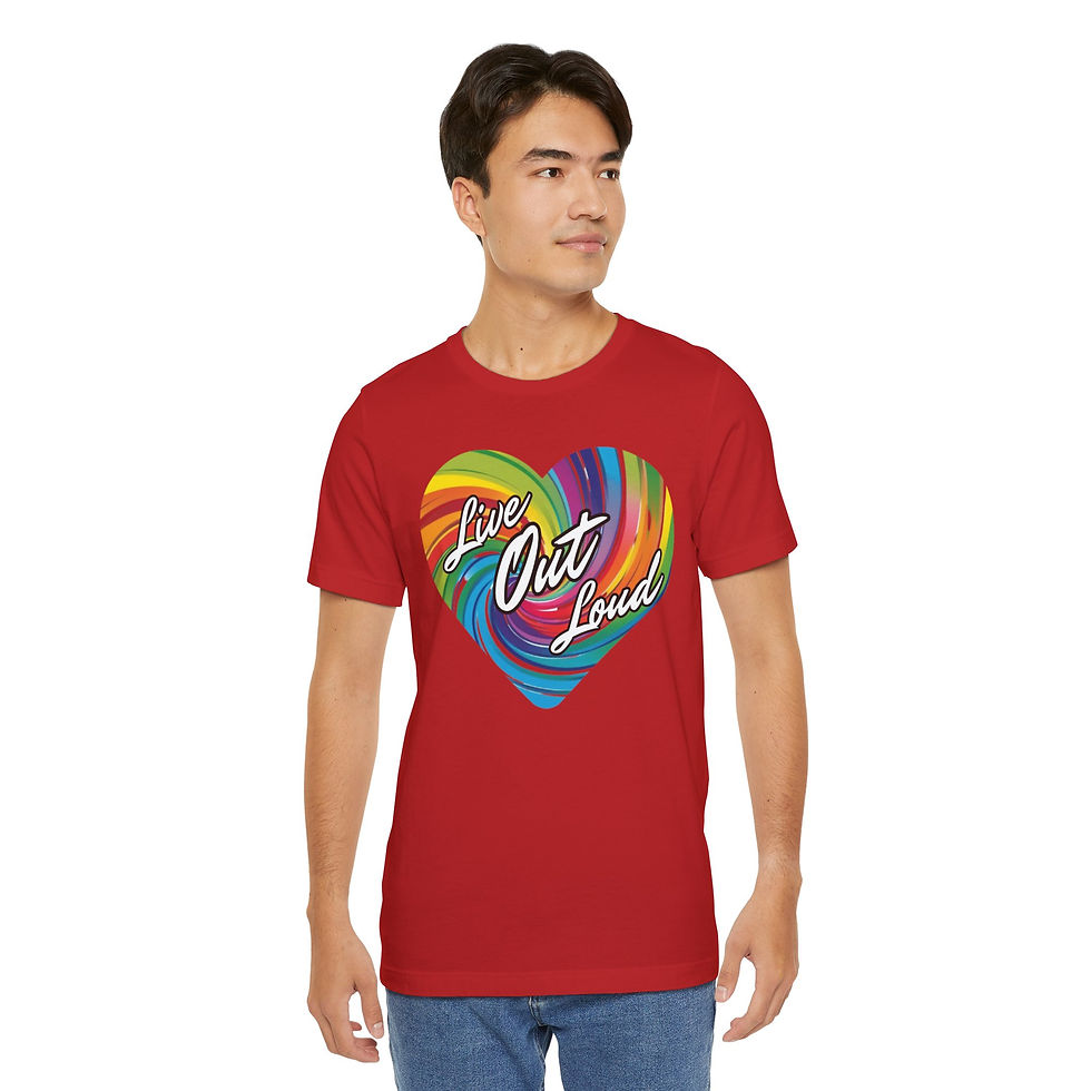 Thumbnail: Live OUT Loud Heart Unisex Tee, Inspirational, Diversity, Inclusive, PRIDE