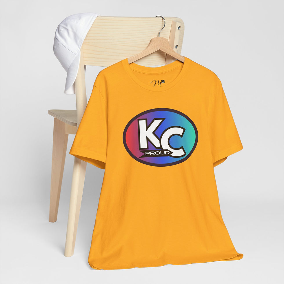 Thumbnail: KC Proud (red blue aqua oval) Unisex Tee, Kansas City PROUD