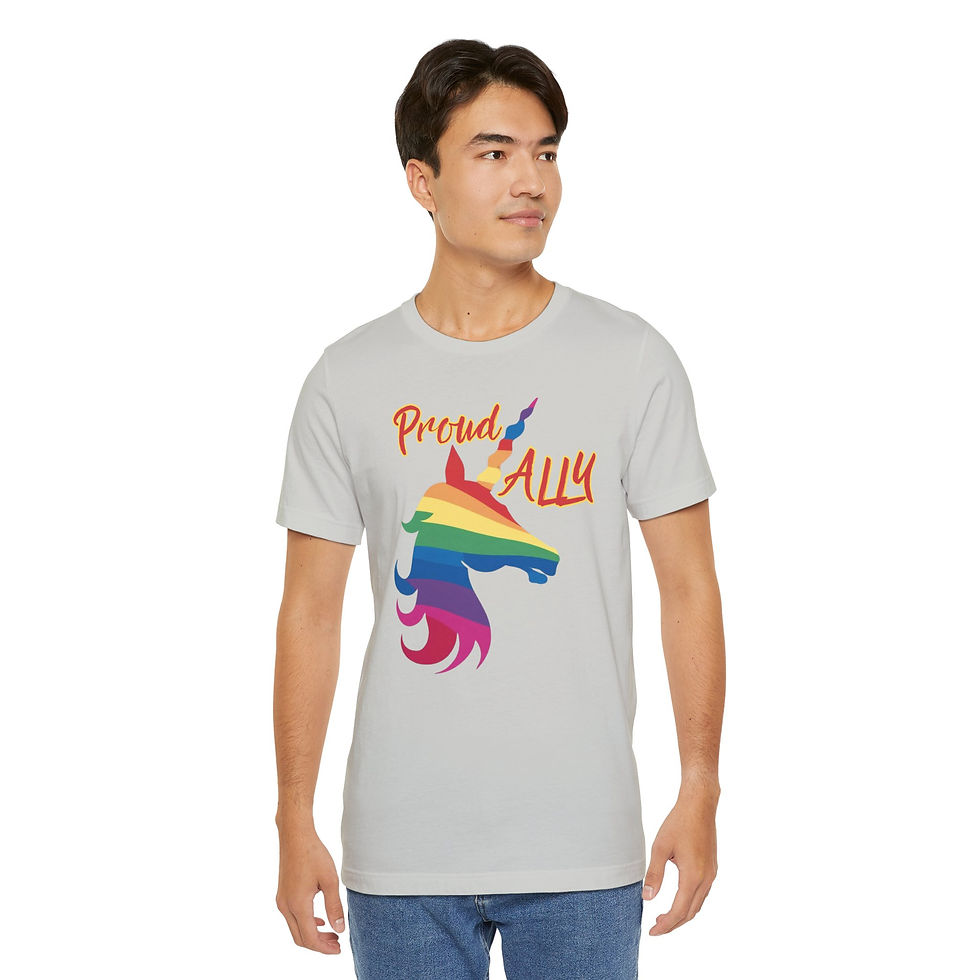 Thumbnail: Proud ALLY unicorn Unisex Tee, Inspirational, Diversity, Inclusive, PRIDE