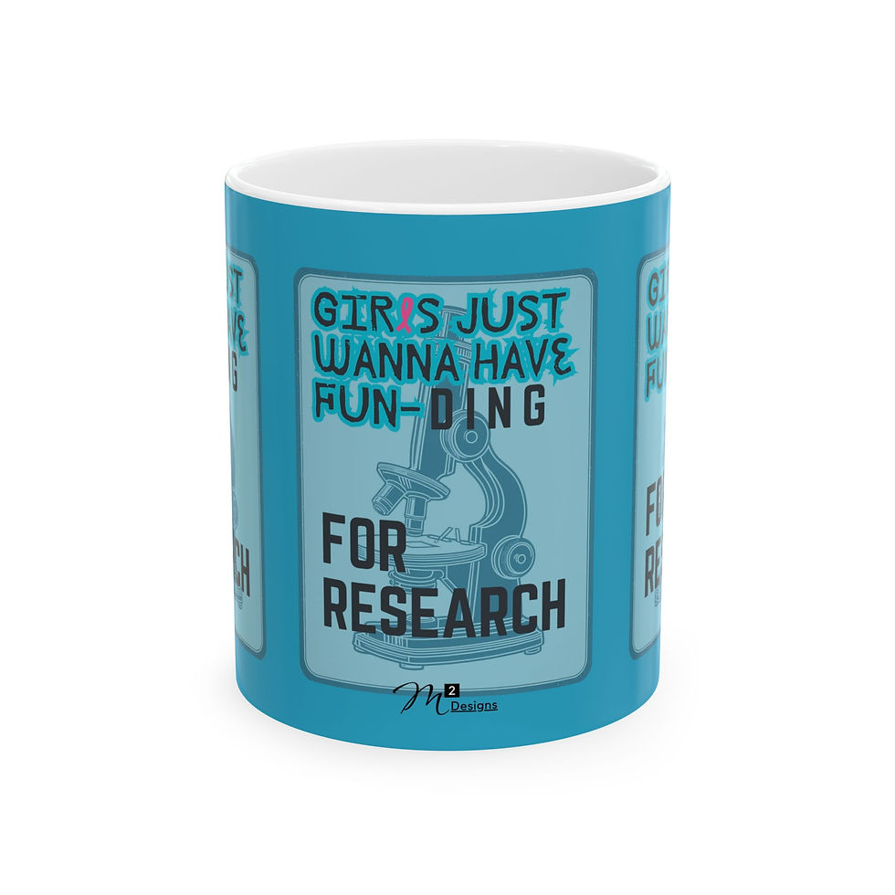 Thumbnail: Girls Just Wanna have FUN-DING Ceramic Mug, turquoise, Gender Equality, Science 