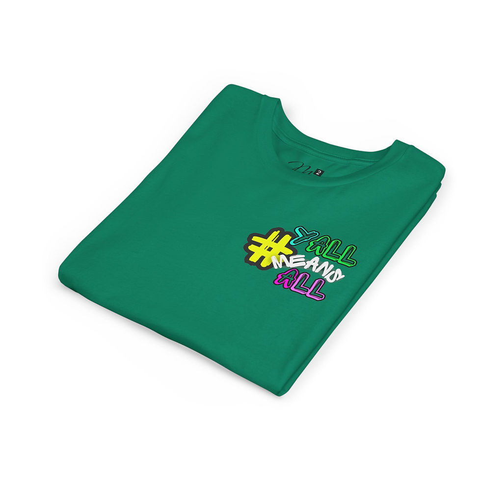 Thumbnail: #YallMeansAll Youth Short Sleeve T-Shirt Highlight Front & Back Apparel for Kids