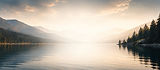 Sunrise over tranquil lake