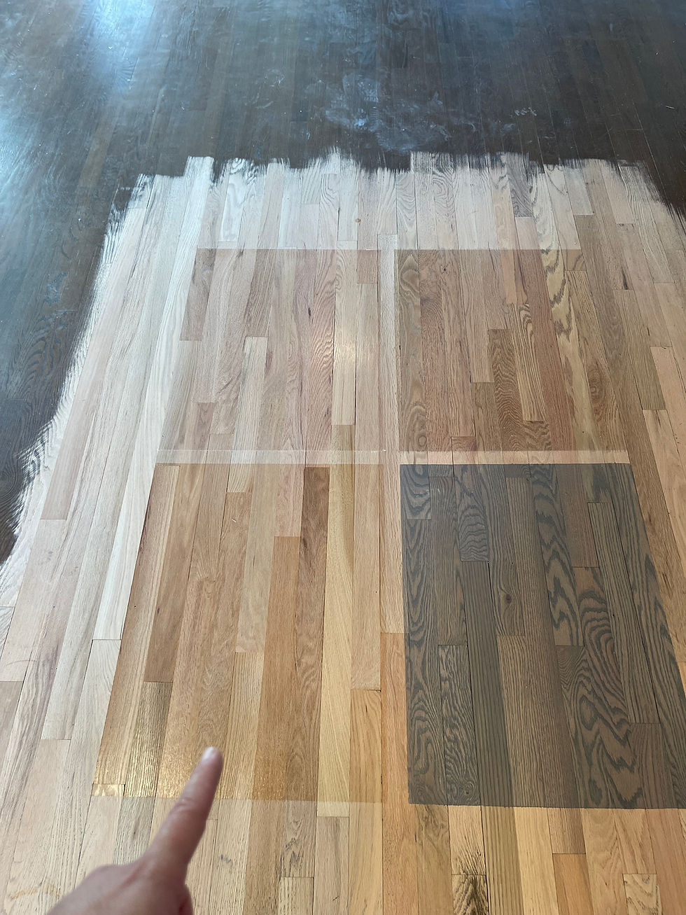 Discolored wood floor