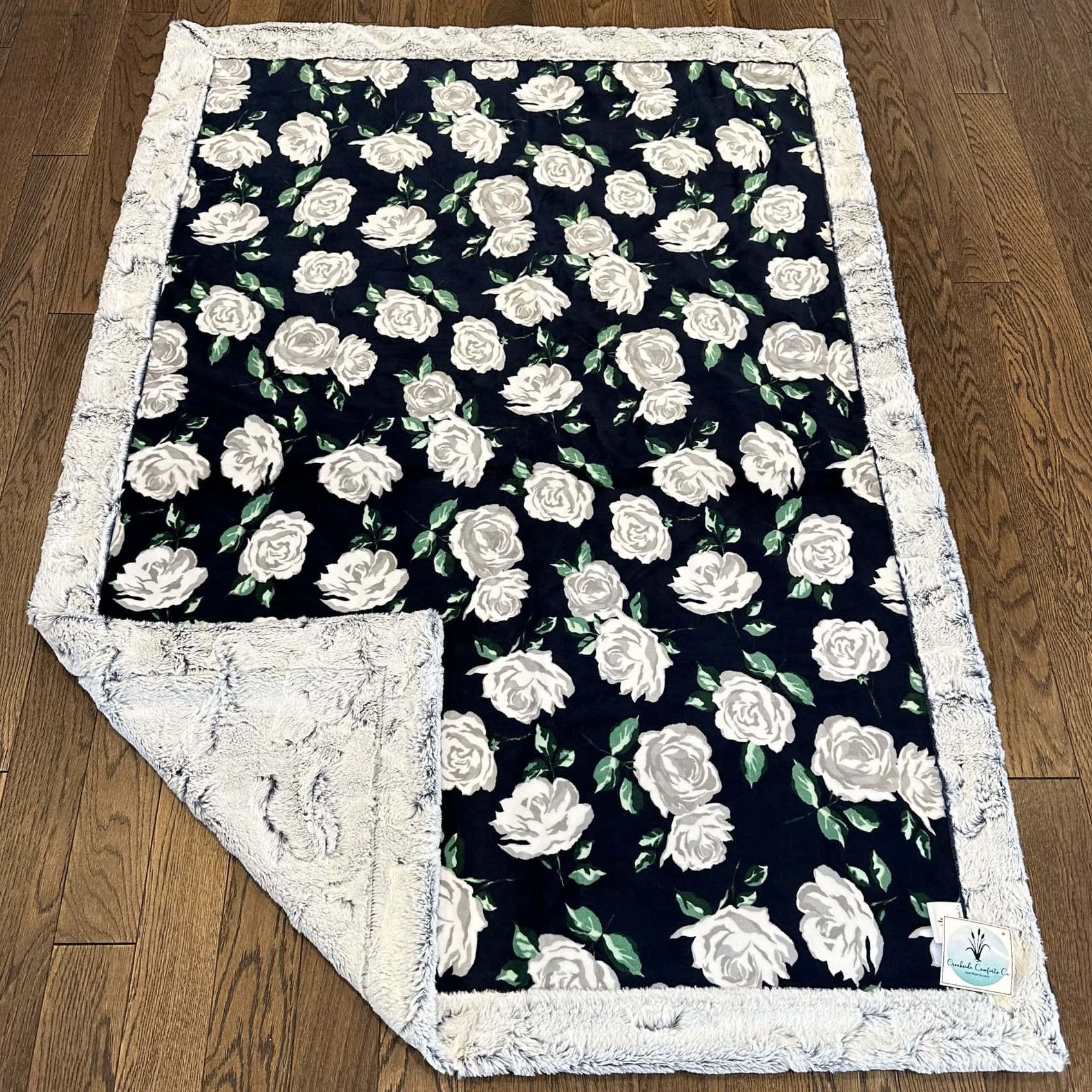 Standard Throw Blanket - Silver Roses