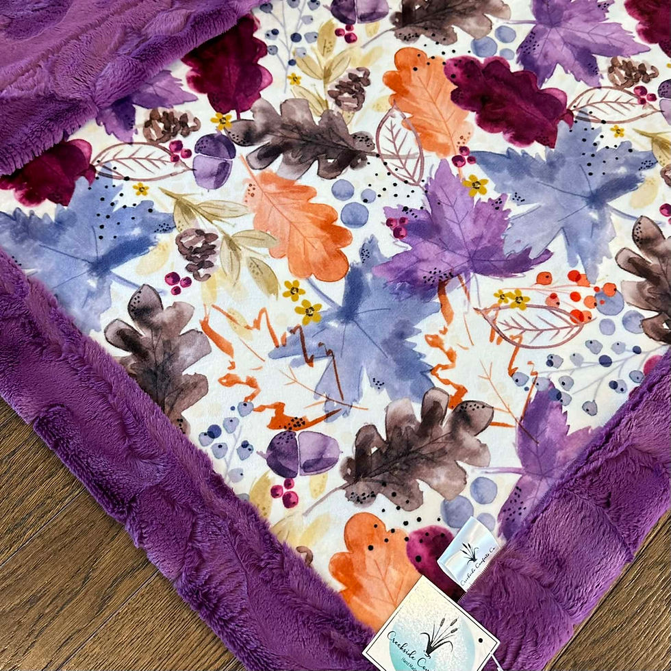 Thumbnail: Standard Throw Blanket - Snow Autumn Leaves