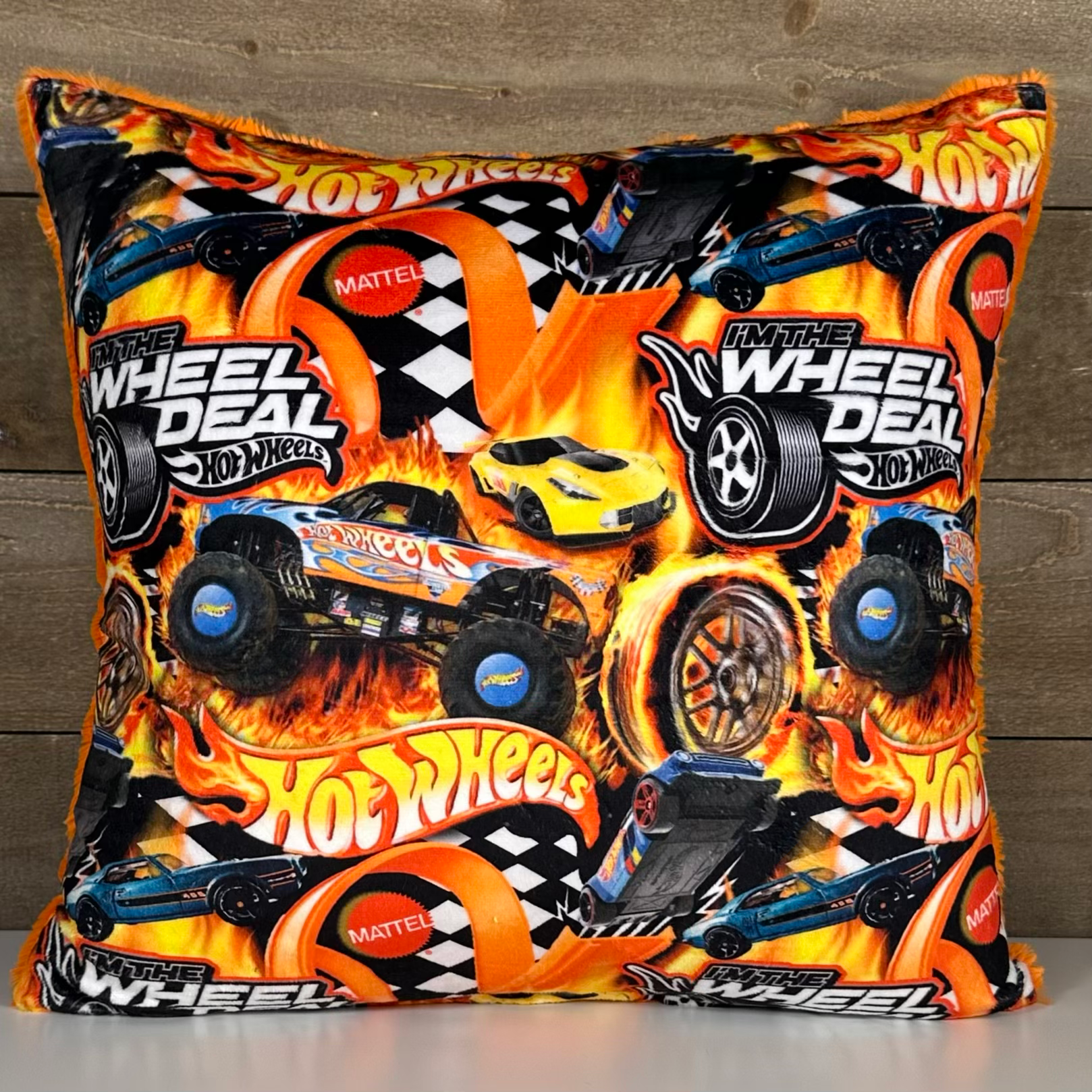 Pillow Cover - Flaming Racing Wheels