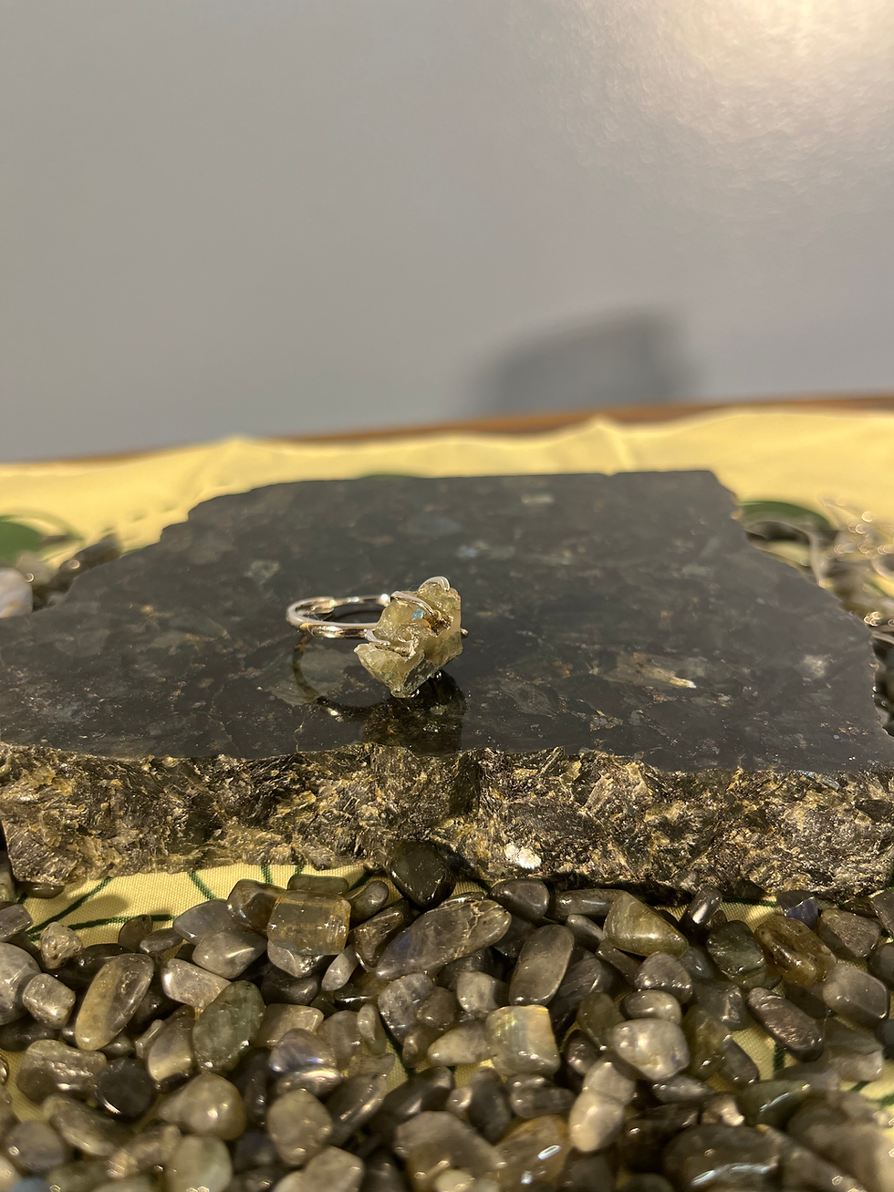 Thumbnail: Green Moss Agate Ring .925 Sterling Silver setting