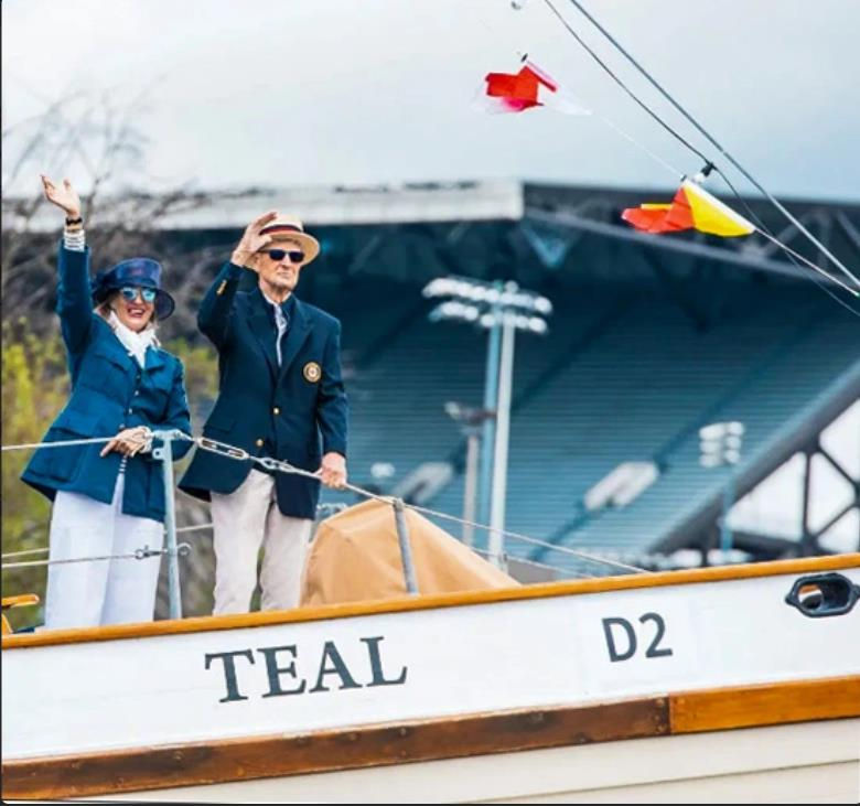 Lisa (left) and Pete ( right) aboard the MV TEAL.