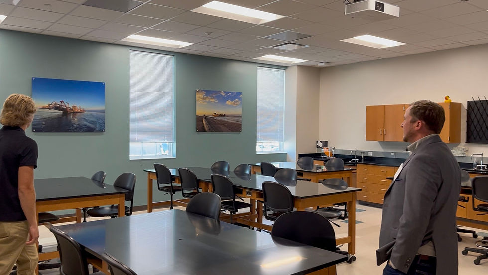 Hunter and Kyle checking out the new lab. Photo credit: J.Anthony Tedpahogo—Marketing & Communications Coordinator