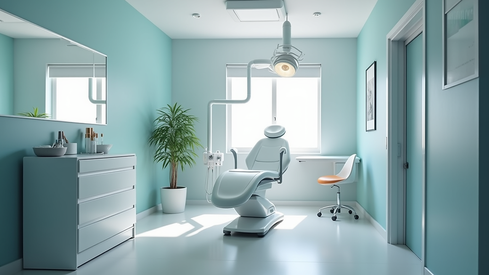 Eye-level view of a modern dermatology clinic treatment room