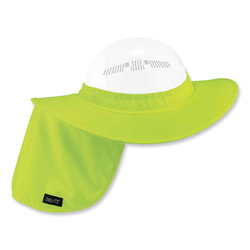Ergodyne Chill-Its 6660 Hard Hat Brim + Neck Shade, 19.5 x 9.75, Lime
