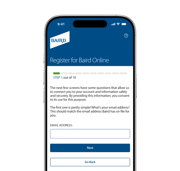 Mobile Registration Screen