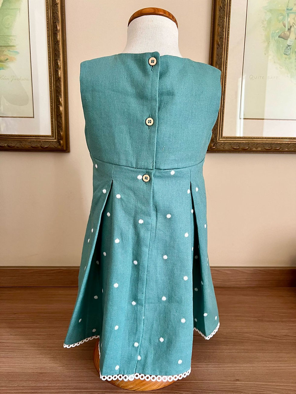 Miniatura: Vestido poá em linho