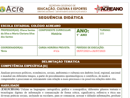 Materiais Didáticos - Colégio Acreano (1° Bimestre)