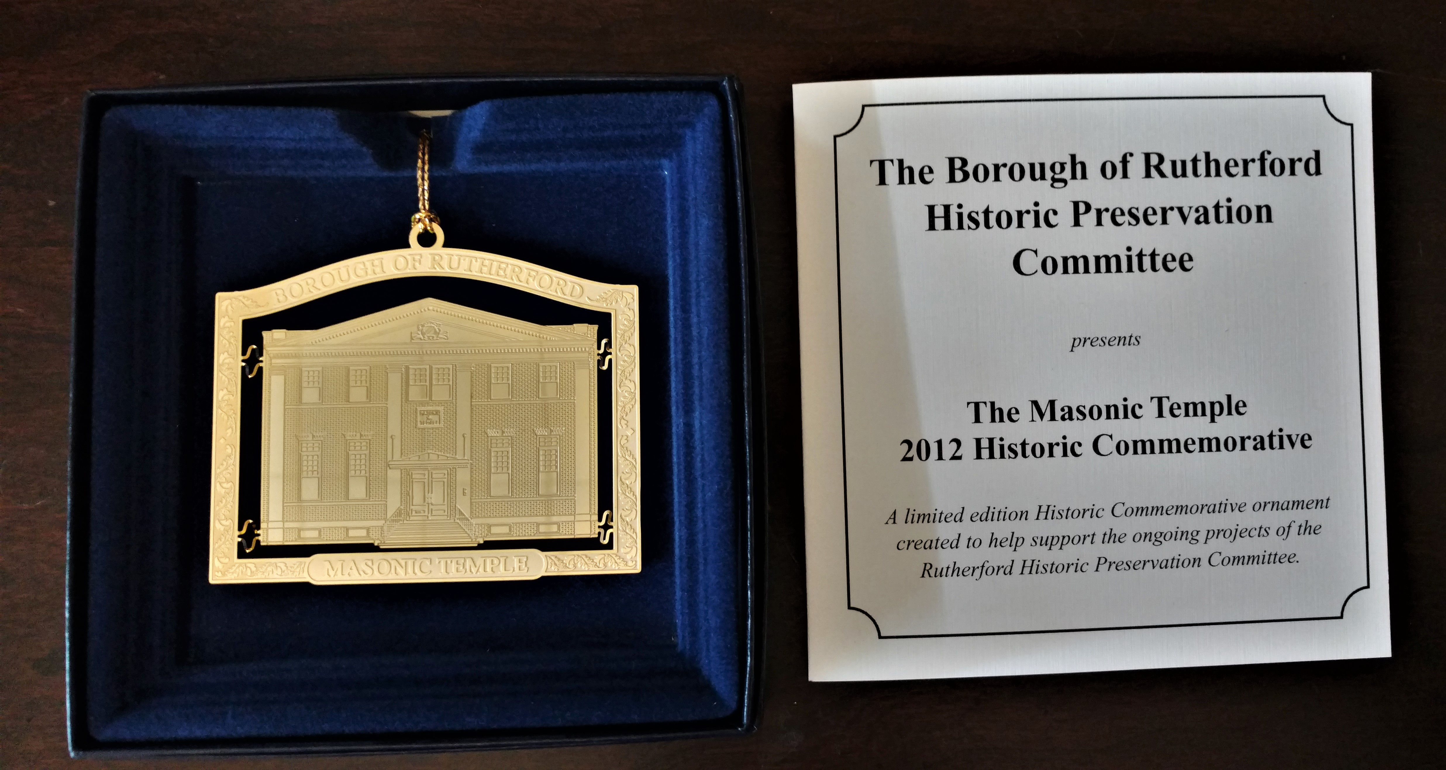 Rutherford Masonic Temple Ornament