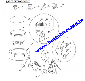 intex spa pure parts replacement ring tub inlet outlet ireland bolt panel control