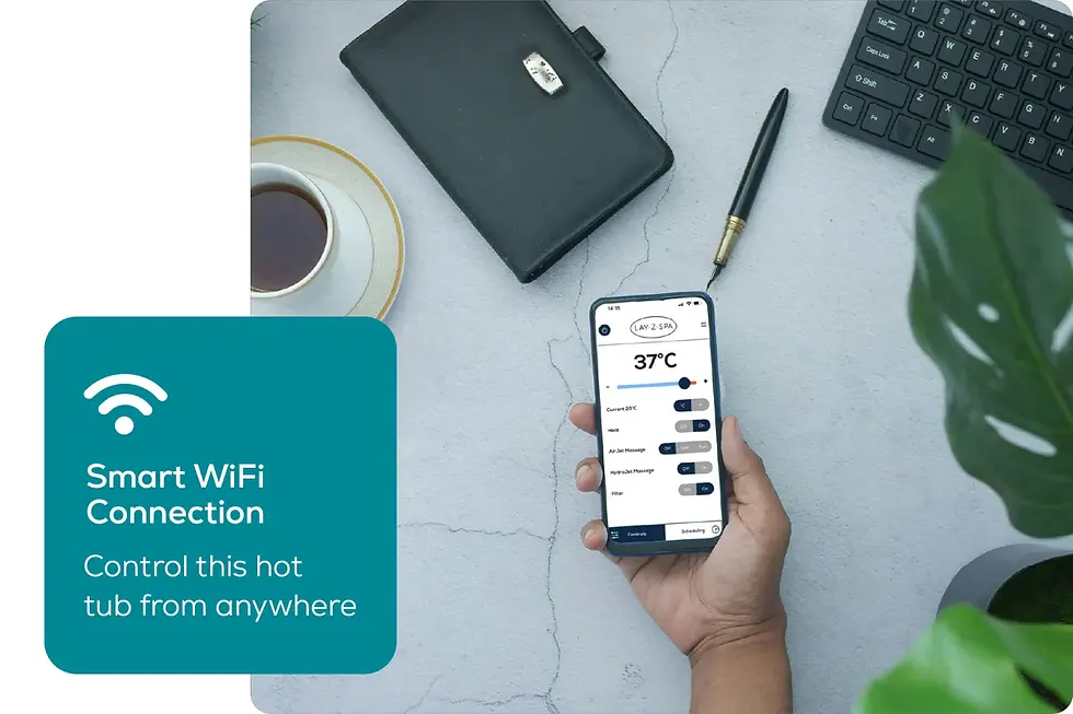 Thumbnail: Lay-Z-Spa Santorini HydroJet Pro™ Hot Tub with WiFi & LED Lights (5–7 Person)