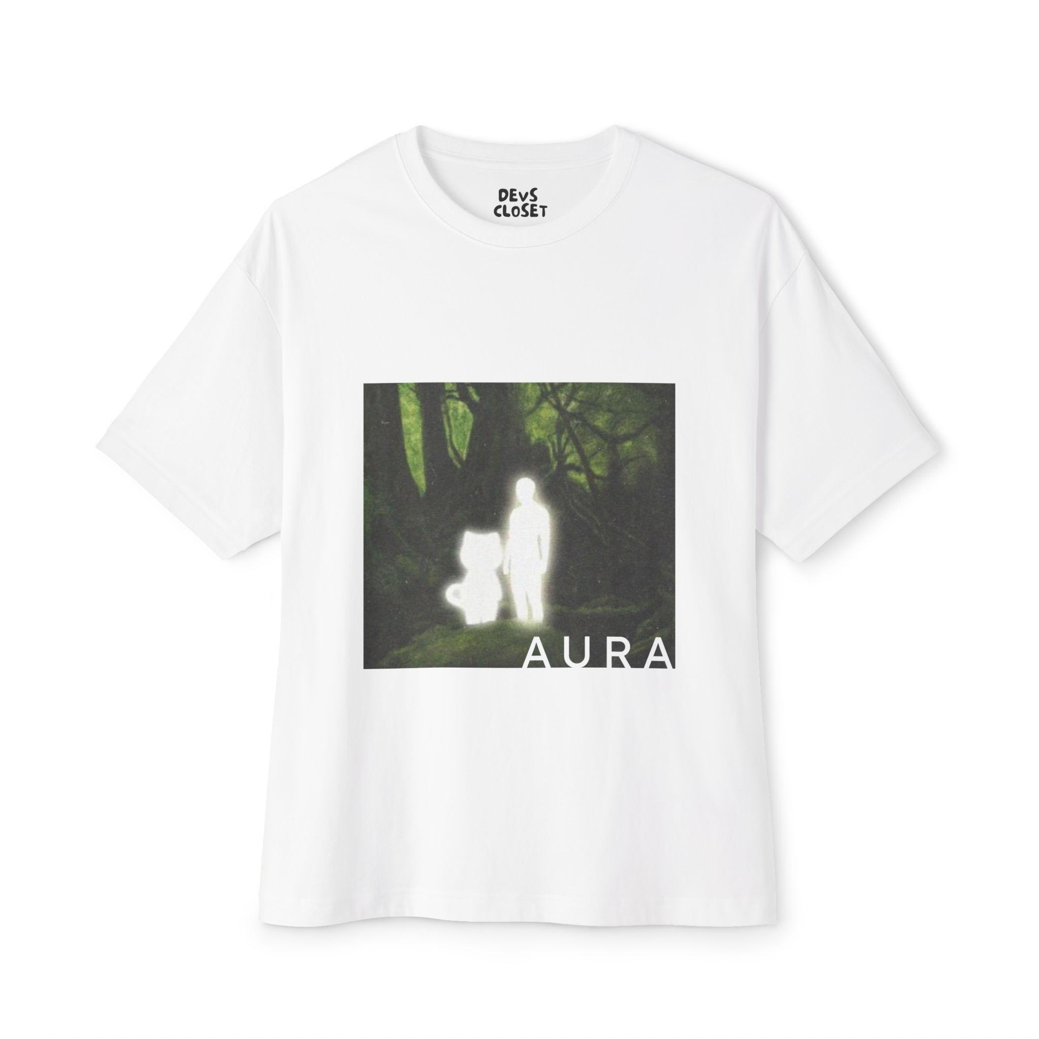 AURA Unisex Oversized Tee, Cool Graphic Shirt, Comfortable Streetwear