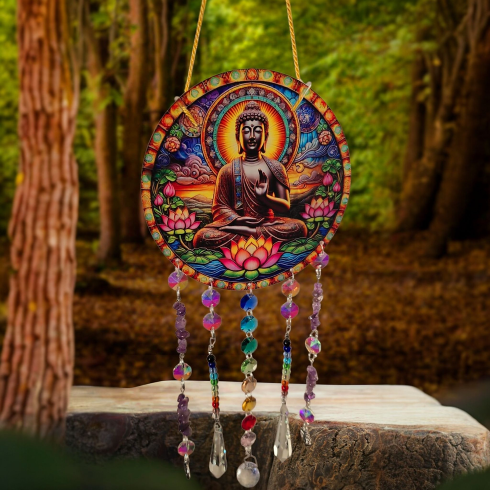 Buddha & Lotus Suncatcher