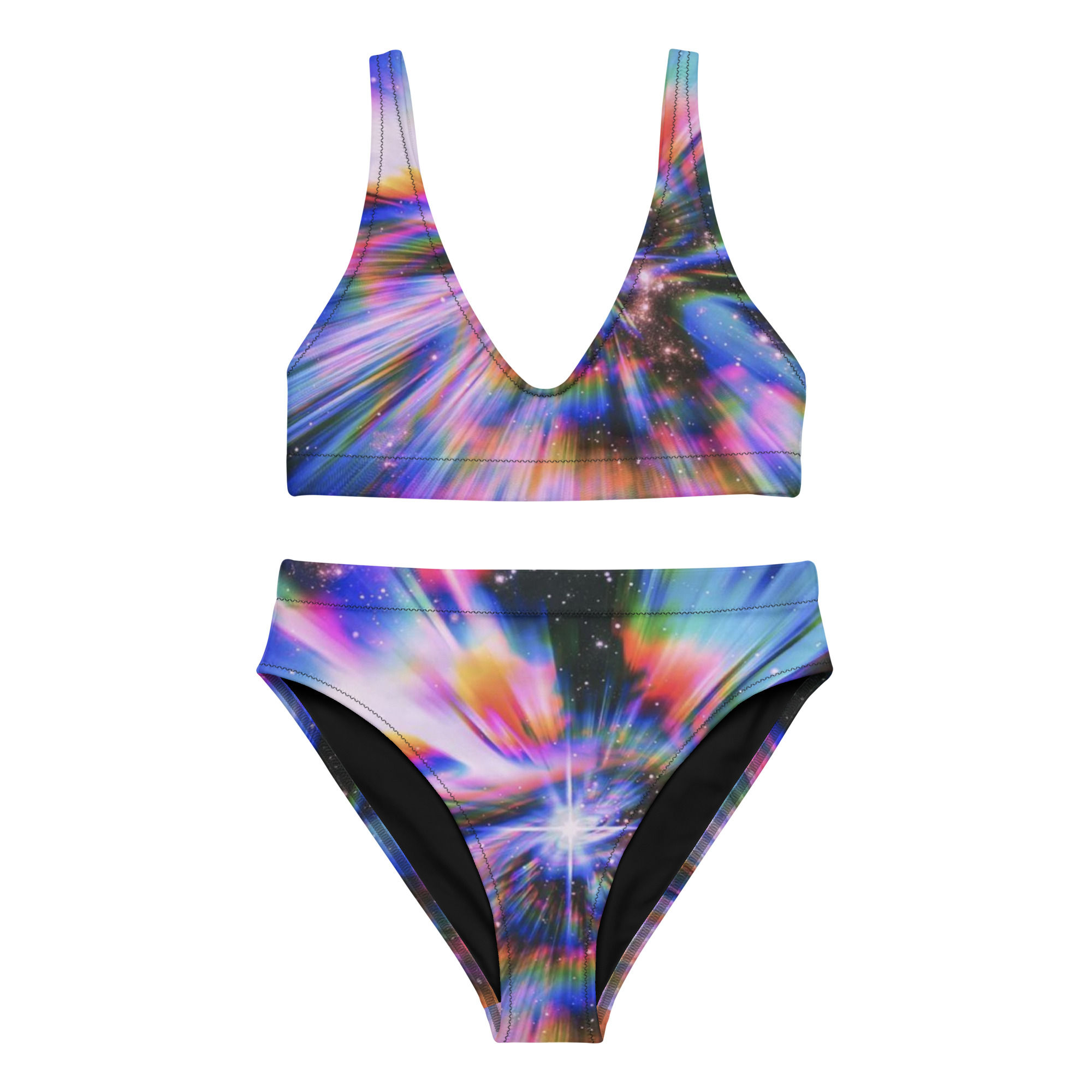 Cosmic Energy Recycled High-Waisted Bikini