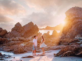 Tien + Phuoc | Engagement Session | Corona Del Mar Sunset