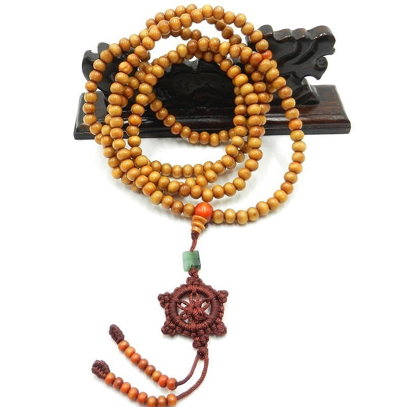 Thumbnail: Tibetan Sandalwood Buddhist Buddha 216 Prayer Beads Mala Bracelet/Necklace