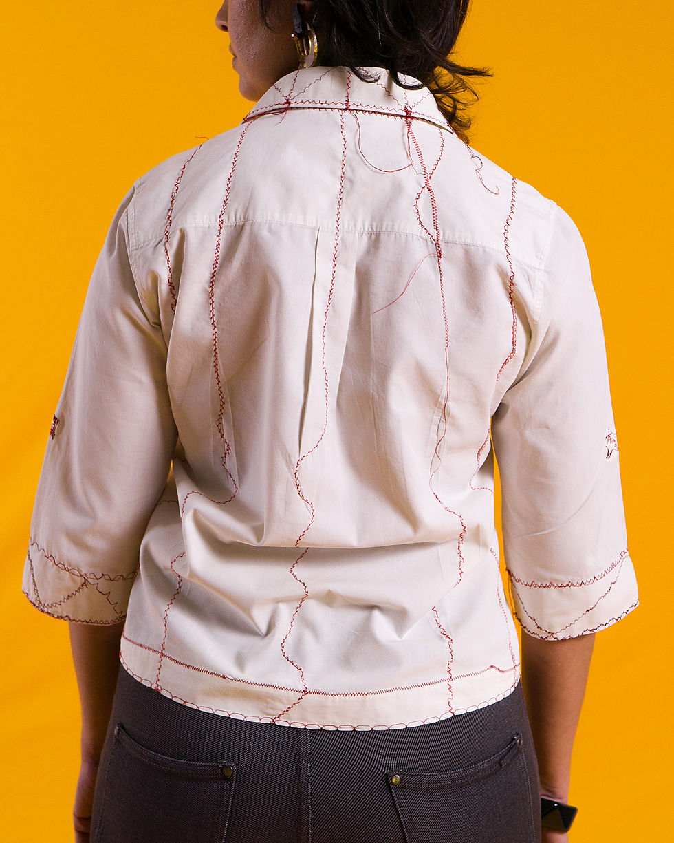Miniatura: Blusa Bordados Conteporâneos Azul