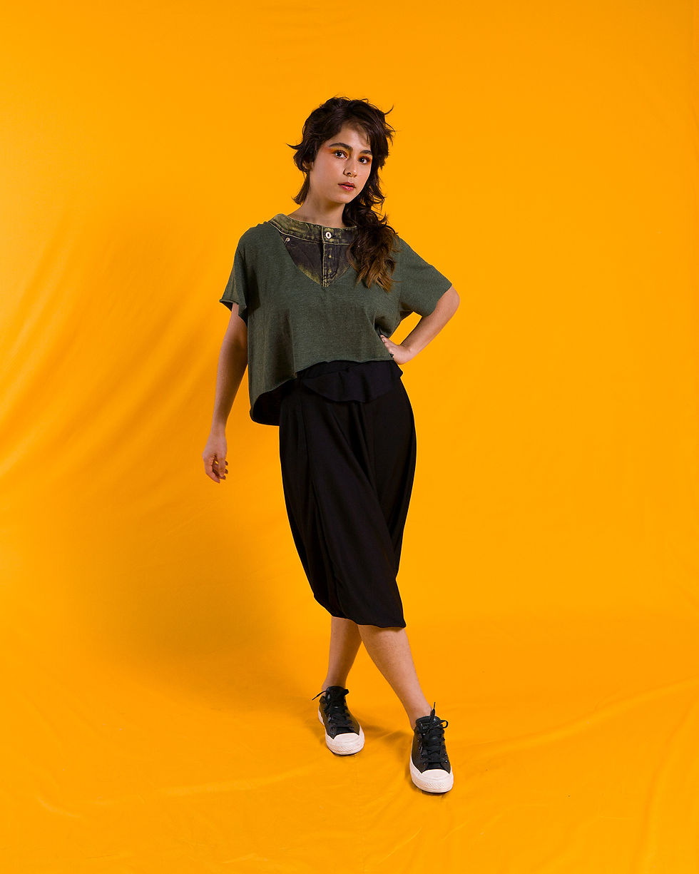 Miniatura: Blusa Estrela com Gola Jeans
