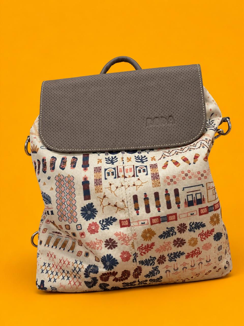 Bolsa/Mochila Couro + Poliéster Veredas