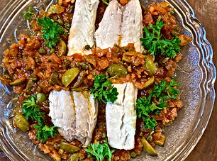 Fish in olive and caper sauce