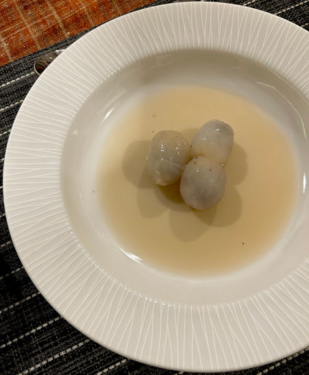 Lychees in jasmine tea