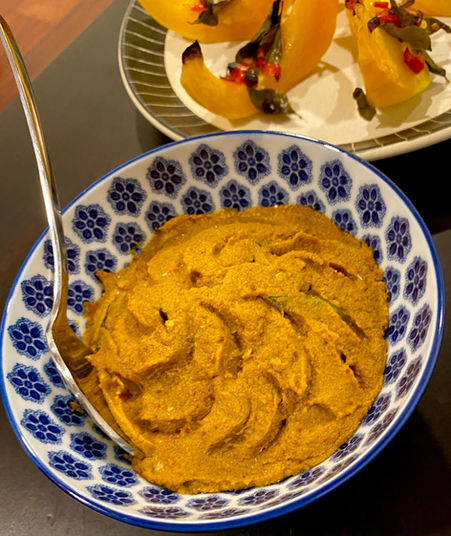 Red pumpkin peel chutney