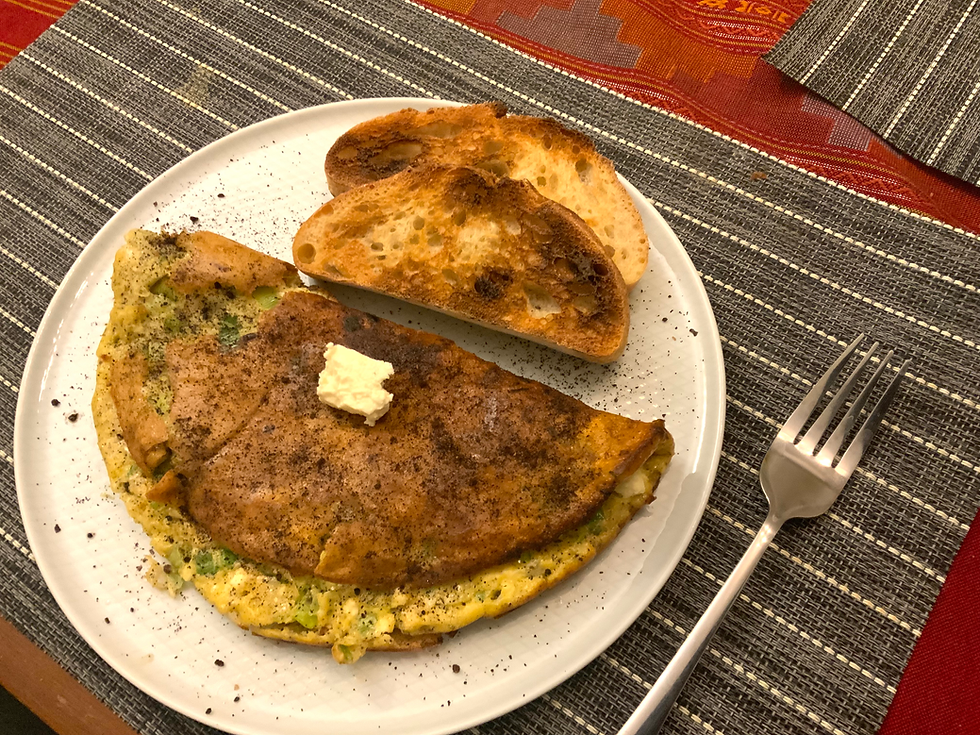Leek and feta omelette with sumac
