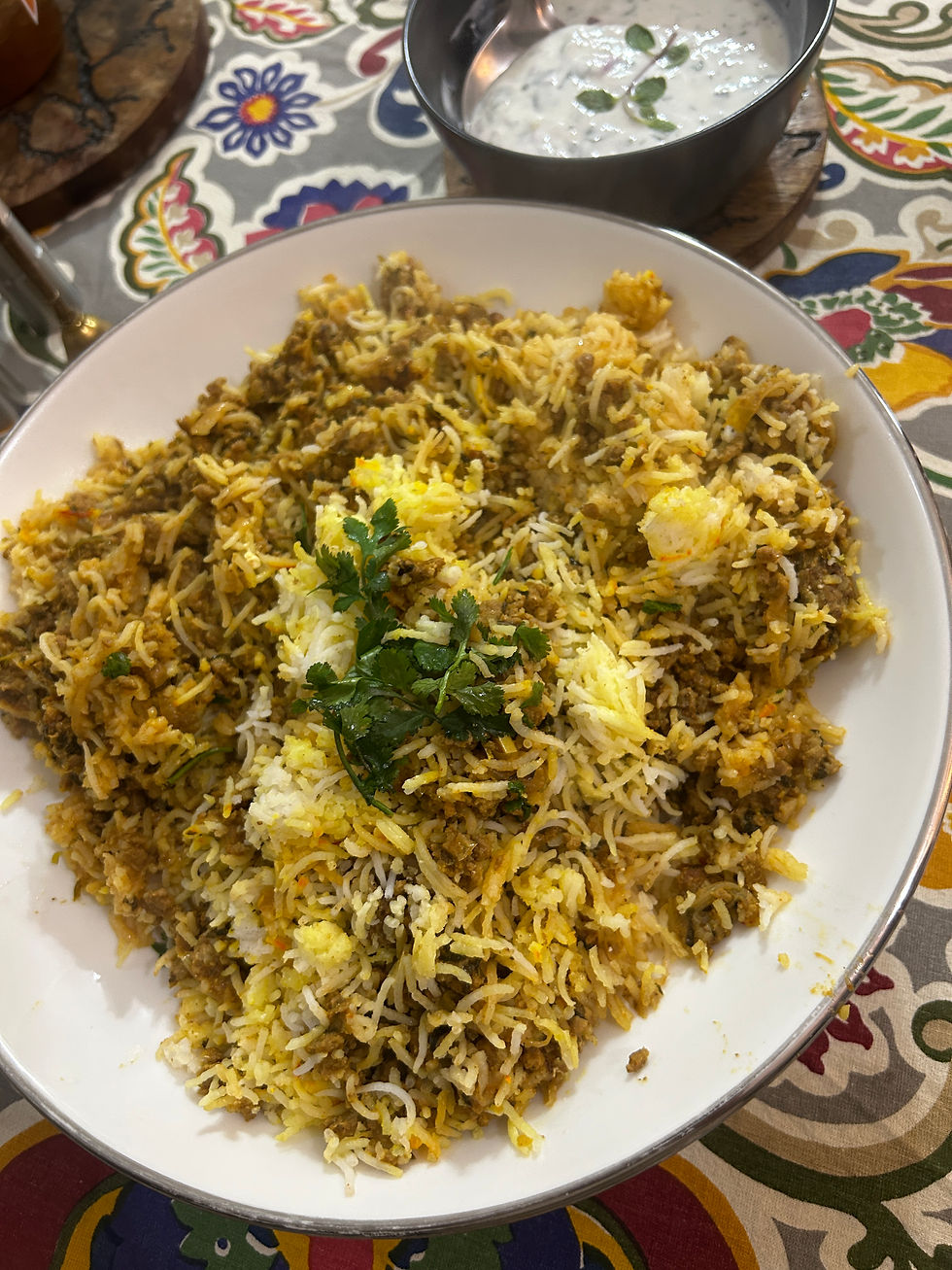 Hyderabadi ground mutton pulao (Kheeme ke khichri)