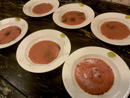 Sumac-roasted sweet potato soup