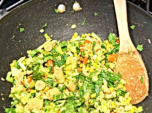 Golden vegetable stir fry