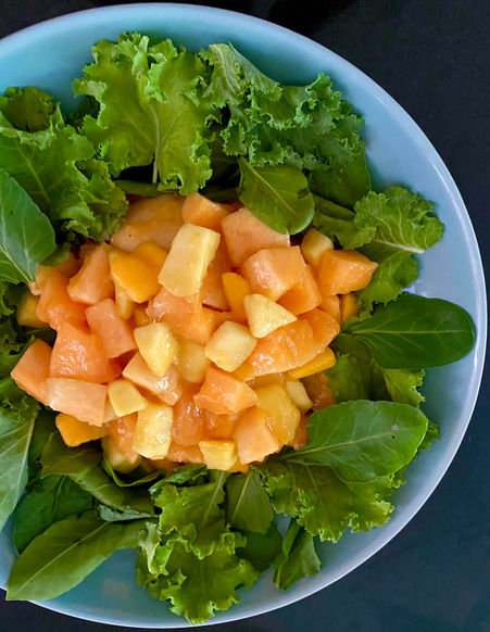 Mango-papaya salad with citrus-ginger vinaigrette