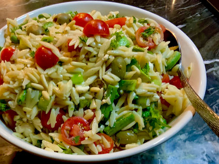 Orzo and tomato salad
