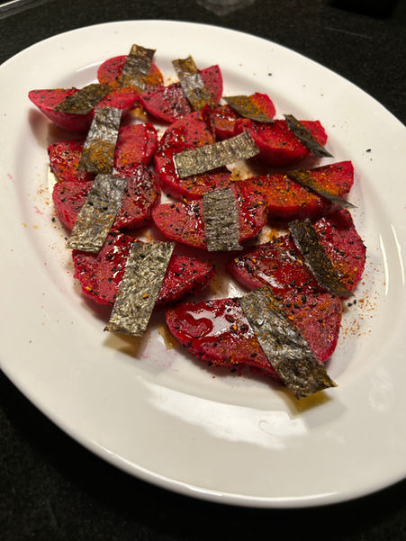 Dragonfruit, seaweed, togarashi