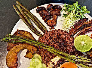 Vegetarian roasted vegetable bibimbap