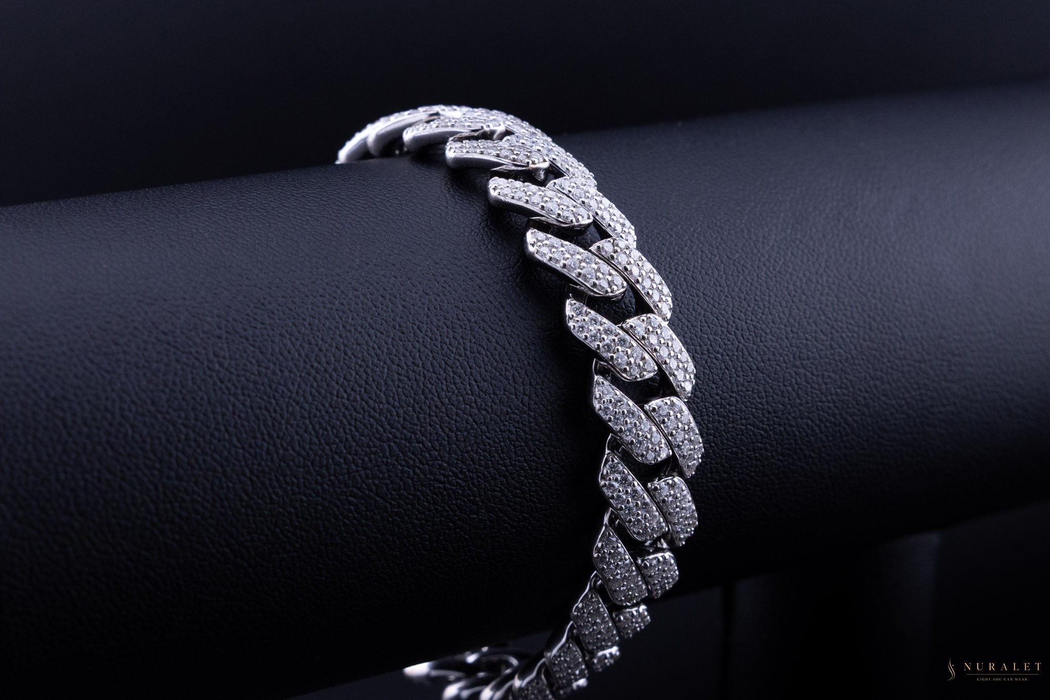 Iced Miami Cuban bracelet in white gold