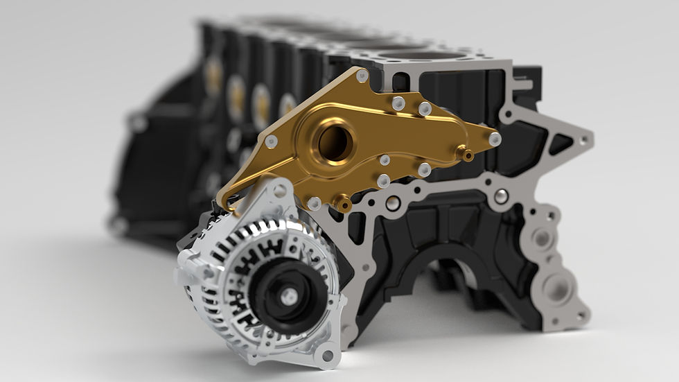 Finished water inlet alternator bracket for 1JZ and 2JZ - CAD on Engine